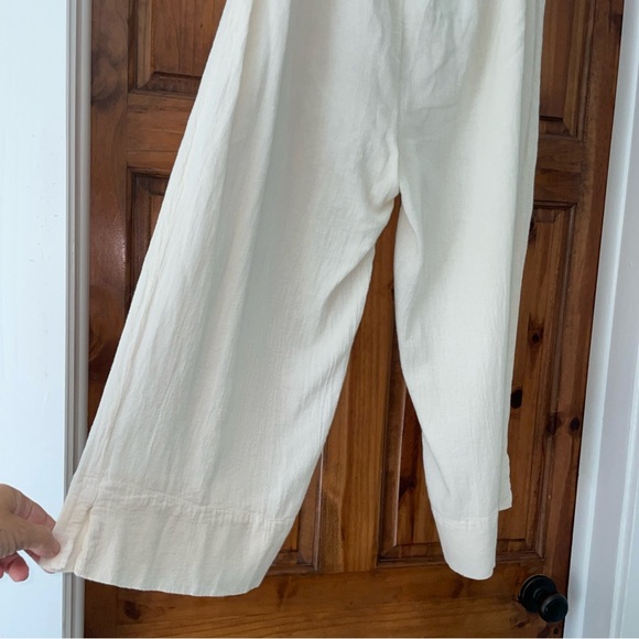 Oh My Gauze Women's Pull-on Wide Leg Crop Pants Size 3 (2XL) Ivory 100% Cotton - Picture 4 of 7